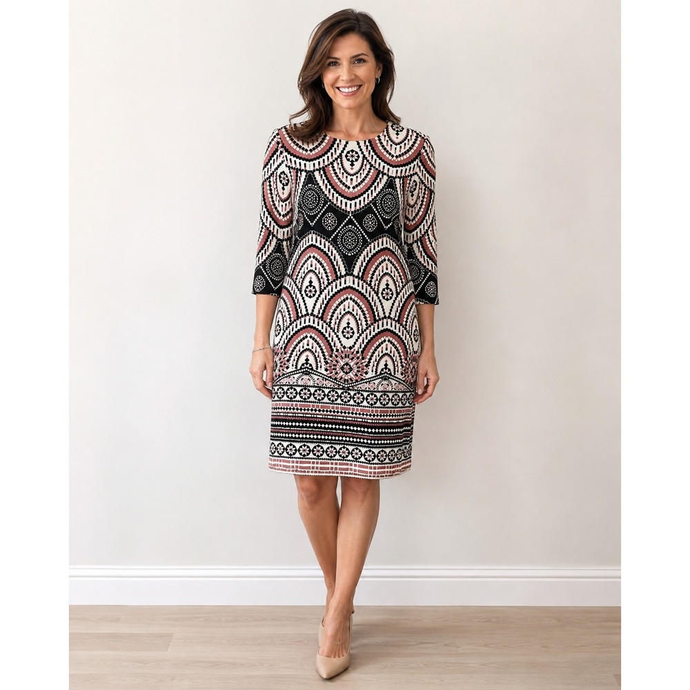 Just Taylor NWT Geometric Print Shift Dress‎ Size 10